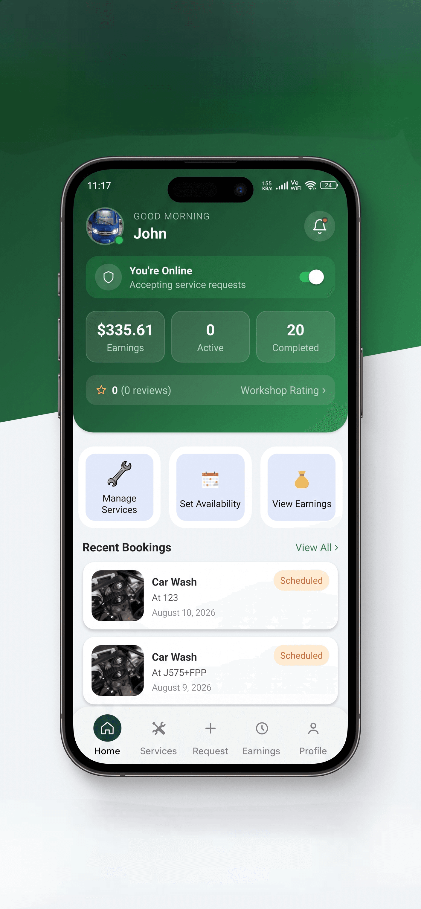 DEMT Mechanic App Screen